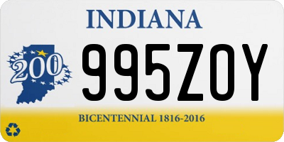 IN license plate 995ZOY