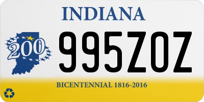 IN license plate 995ZOZ