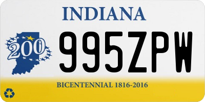 IN license plate 995ZPW