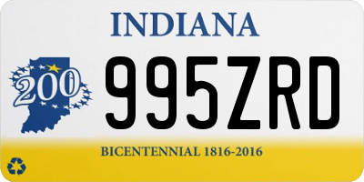 IN license plate 995ZRD