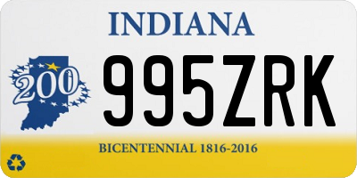 IN license plate 995ZRK