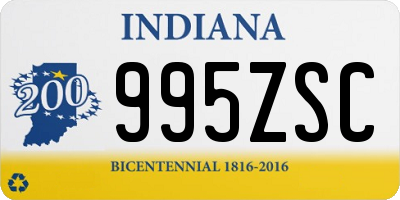 IN license plate 995ZSC