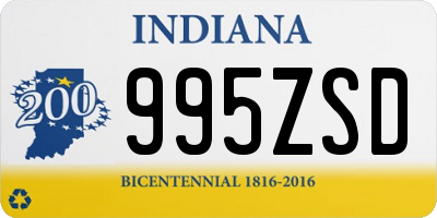 IN license plate 995ZSD