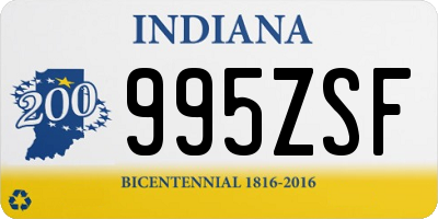 IN license plate 995ZSF