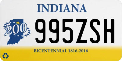 IN license plate 995ZSH