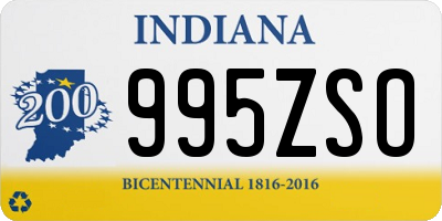 IN license plate 995ZSO