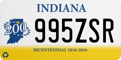 IN license plate 995ZSR