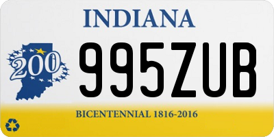 IN license plate 995ZUB