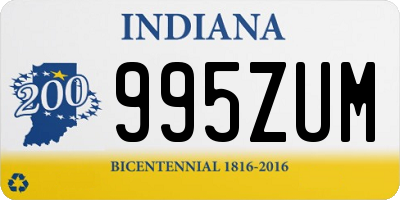 IN license plate 995ZUM