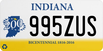 IN license plate 995ZUS