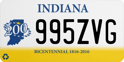 IN license plate 995ZVG