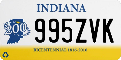 IN license plate 995ZVK