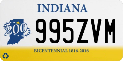 IN license plate 995ZVM