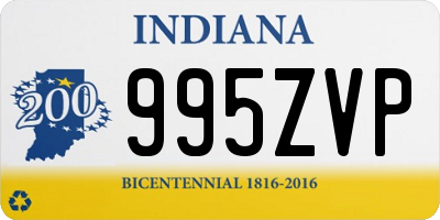 IN license plate 995ZVP