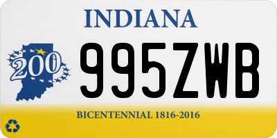 IN license plate 995ZWB