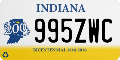 IN license plate 995ZWC