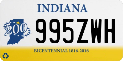 IN license plate 995ZWH