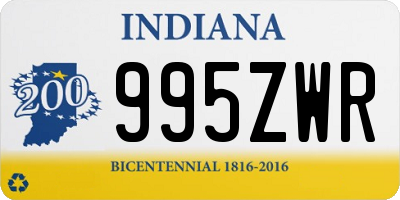 IN license plate 995ZWR