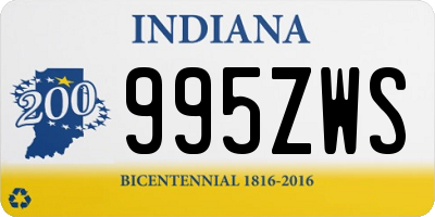 IN license plate 995ZWS