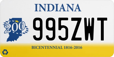 IN license plate 995ZWT