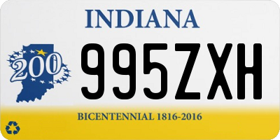 IN license plate 995ZXH