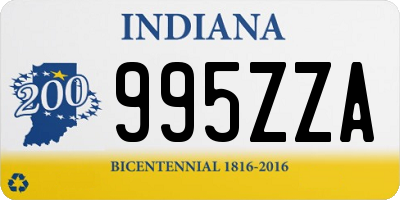 IN license plate 995ZZA