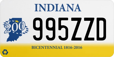 IN license plate 995ZZD