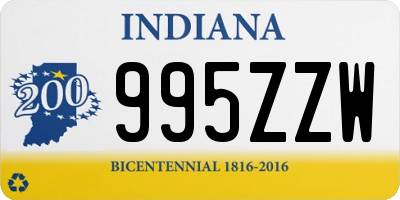 IN license plate 995ZZW