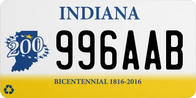 IN license plate 996AAB