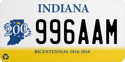 IN license plate 996AAM