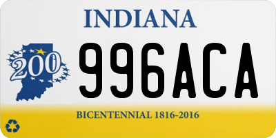 IN license plate 996ACA