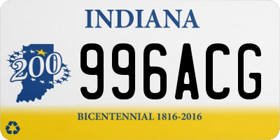 IN license plate 996ACG