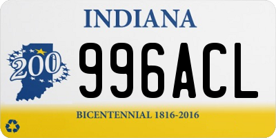 IN license plate 996ACL