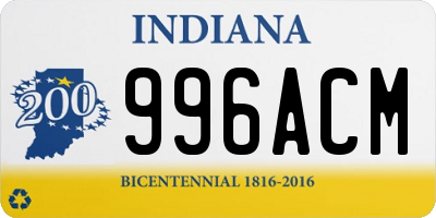 IN license plate 996ACM