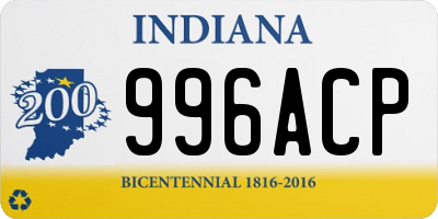 IN license plate 996ACP