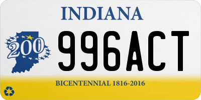 IN license plate 996ACT