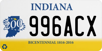 IN license plate 996ACX