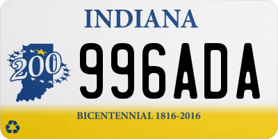 IN license plate 996ADA