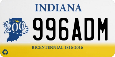 IN license plate 996ADM