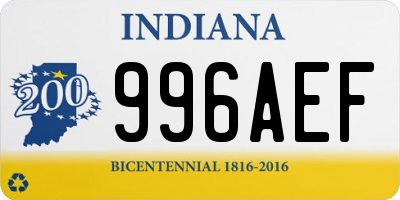 IN license plate 996AEF