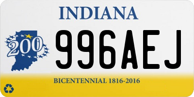 IN license plate 996AEJ