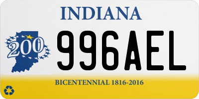 IN license plate 996AEL