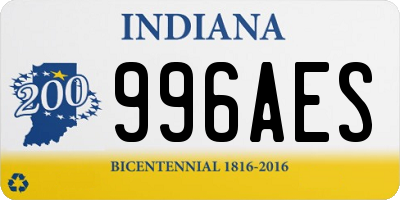 IN license plate 996AES