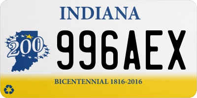 IN license plate 996AEX