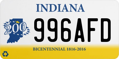 IN license plate 996AFD