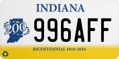 IN license plate 996AFF