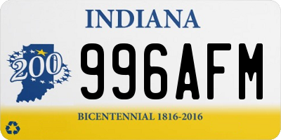 IN license plate 996AFM