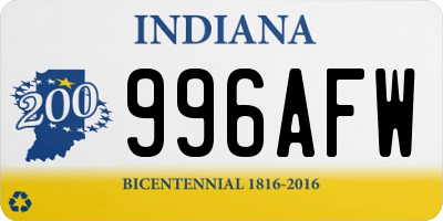 IN license plate 996AFW