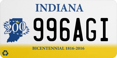 IN license plate 996AGI