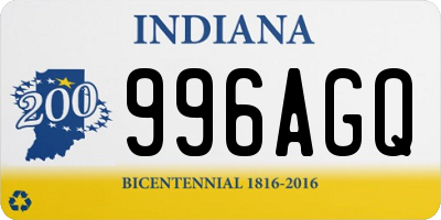 IN license plate 996AGQ